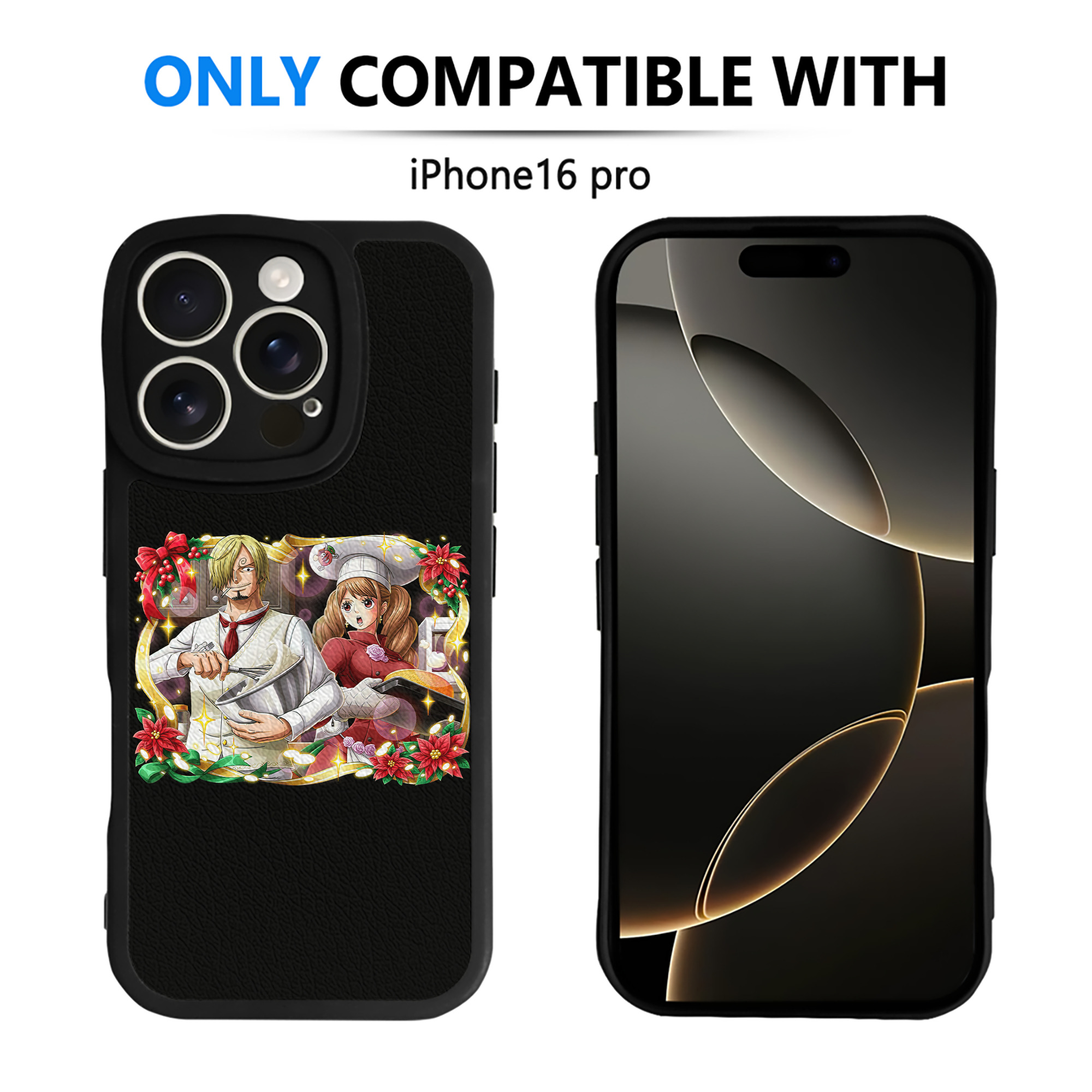 （画像用） ワンピース サンジ ONE PIECE Sanji 【iPhone 16シリーズ対応】シリコンスマホケース（レザー調） 材質：シリコン